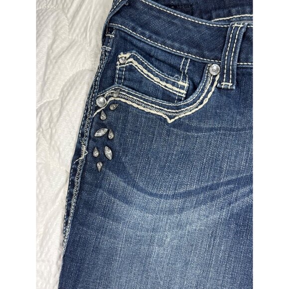 Ariat Womens Ruby Denim Jeans 34R US 18 Bootcut Mid-Rise Western Style Cotton Bl - Picture 9 of 16